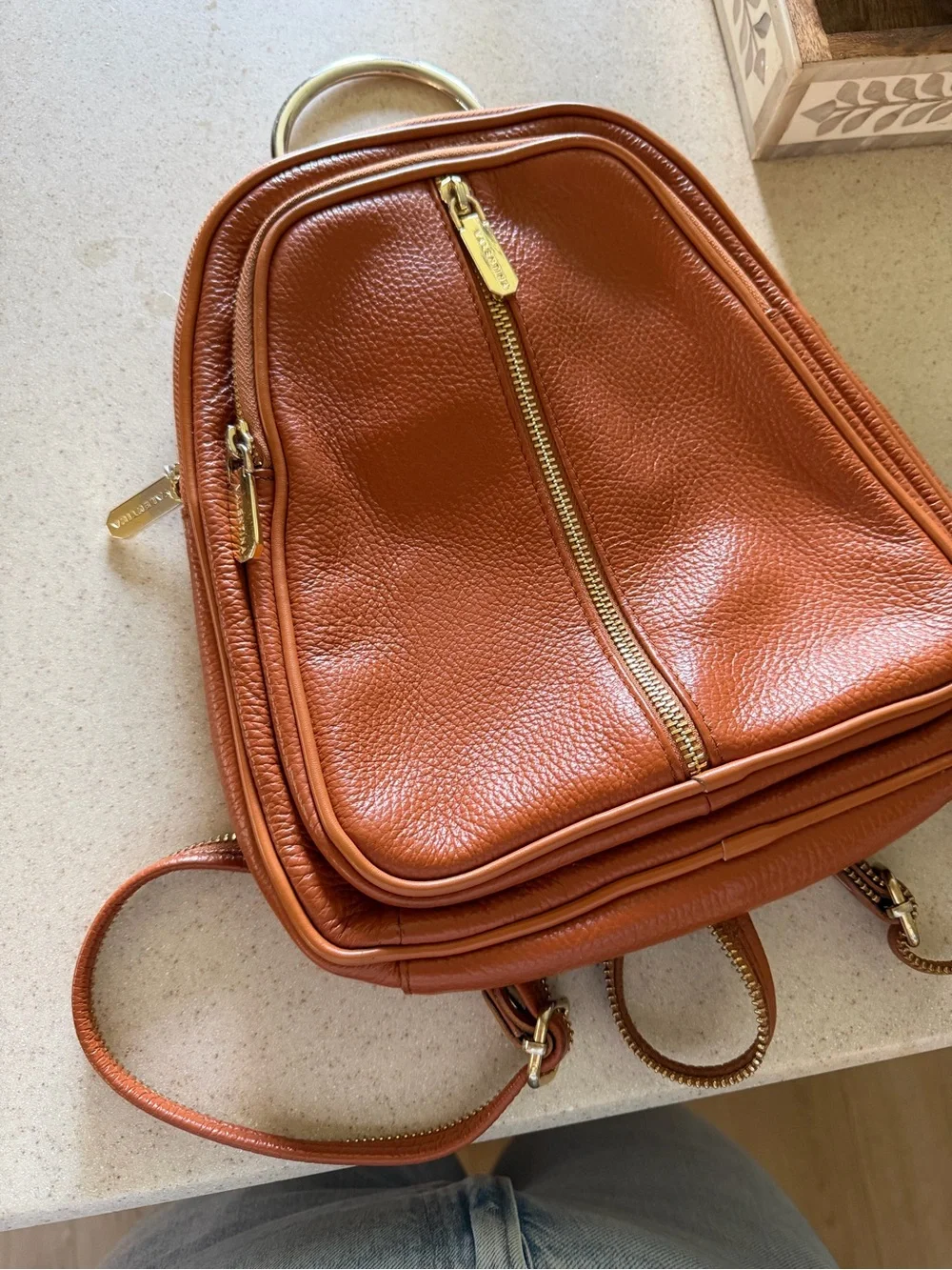 Valentina | Genuine Leather Convertible Dome Bag Backpack